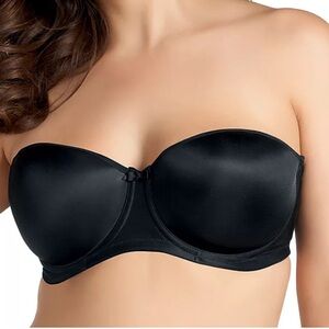 EUC ELOMI Black Convertible Strapless Bra EL1230BLK size 40GG w removable straps